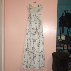 BNWOT Short Sleve Long Boho White Dress